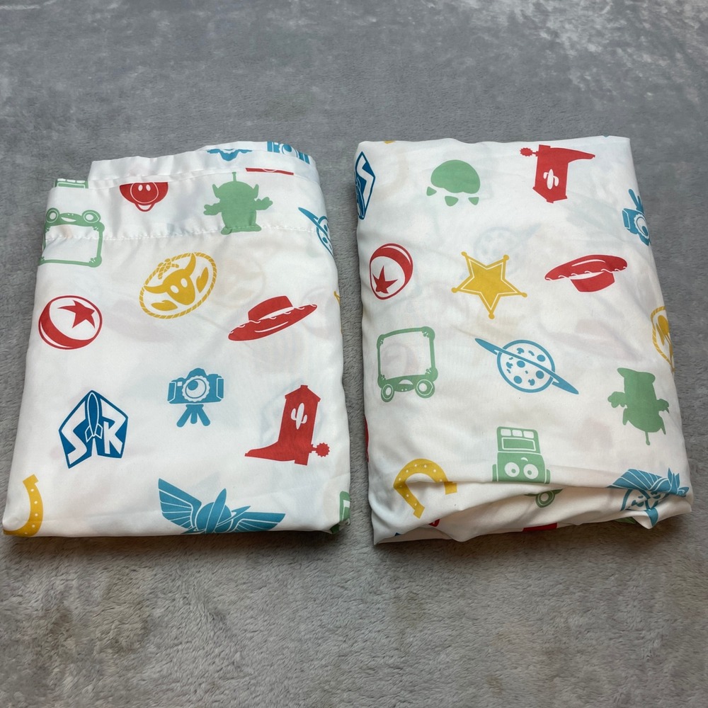 Disney Toy Story 5 Flat & Fitted Sheet Set Twin Size White Pixar Jay Franco